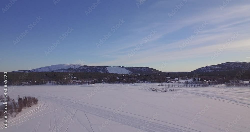 Snowy winter landscape aerial Snowy winter landscape aerial