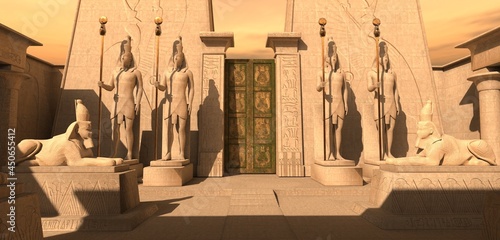 Fotografía Egyptian temple in the desert 3d illustration