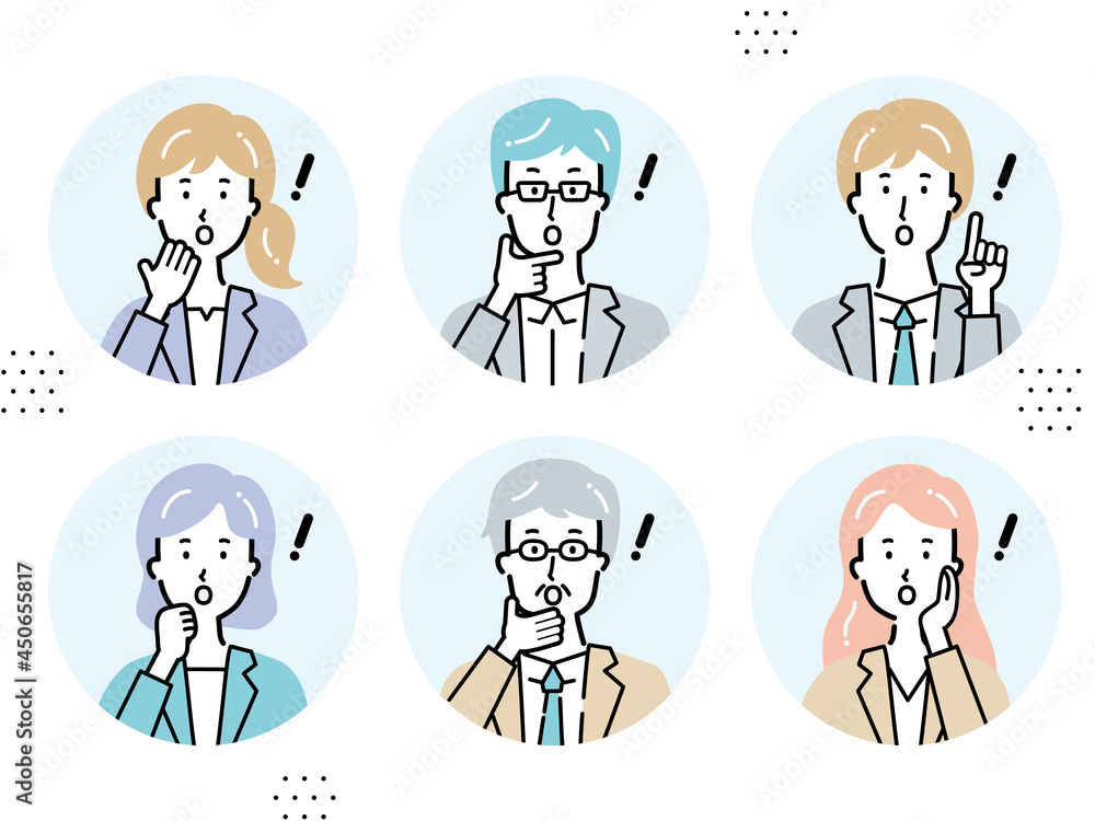 人　シンプル　表情パターン