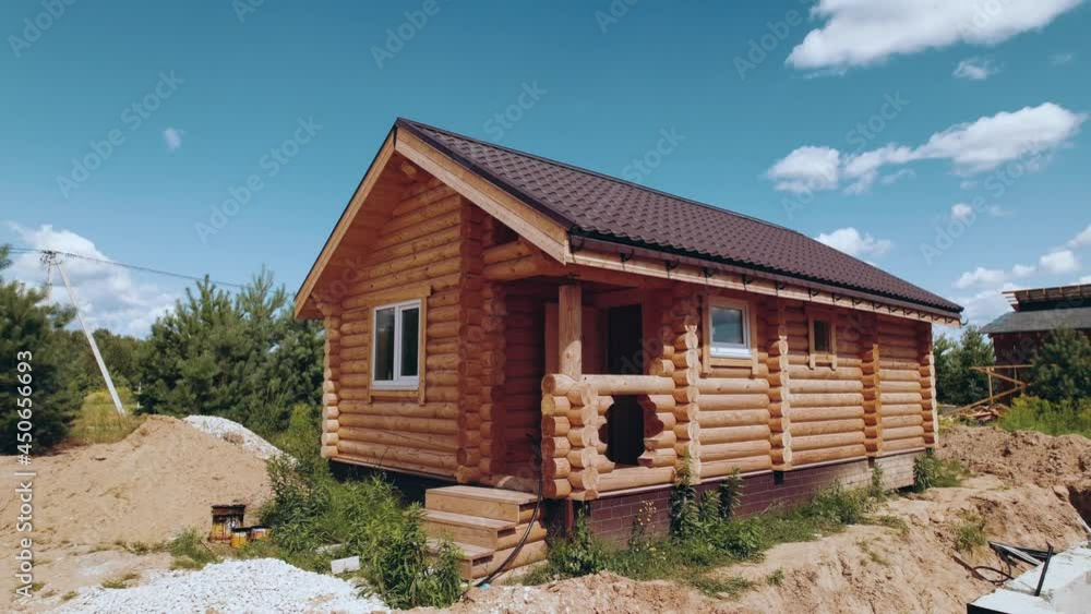 Newly built log Russian bath Newly built log Russian bath