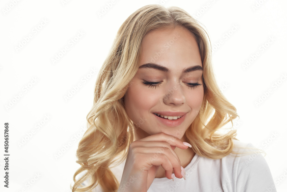 woman in white t-shirt fashion glamor posing woman in white t-shirt fashion glamor posing
