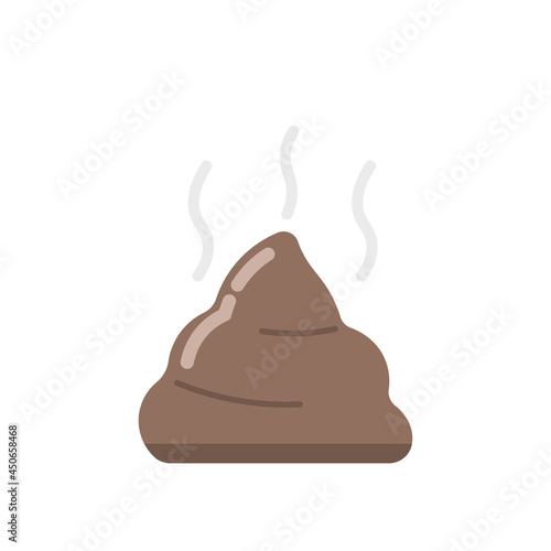 illustration of a poop. flat cartoon style. vector design