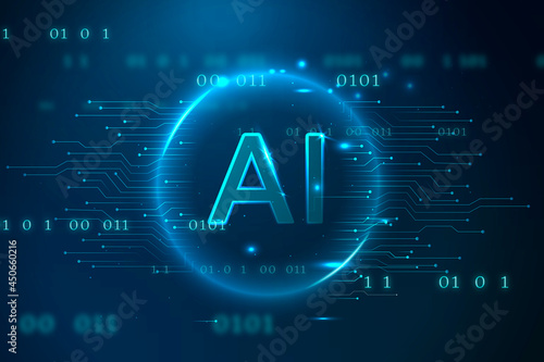 Futuristic AI global technology vector
