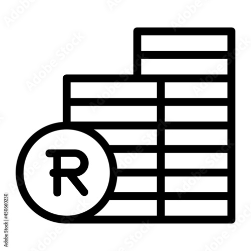 South African Rand Coin Stack Icon