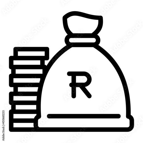 South African Rand Money Sack Icon