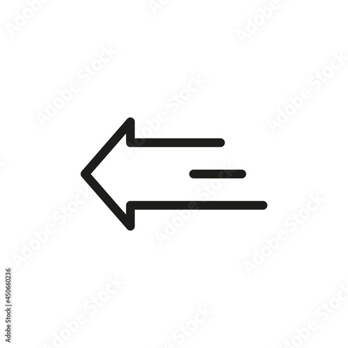 The arrow icon. Simple linear vector illustration on a white background