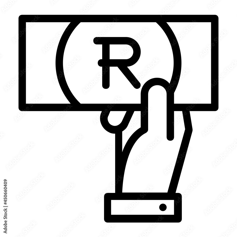Pay with South African Rand Money Icon Pay with South African Rand Money Icon