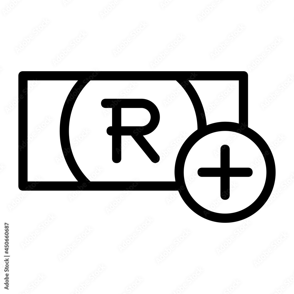 Add or Recharge South African Rand Digital Money Icon Add or Recharge South African Rand Digital Money Icon