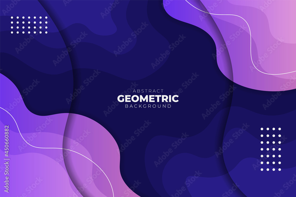 Abstract Geometric Overlapped Dynamic Shape Gradient Bright Purple Background Banner Concept
