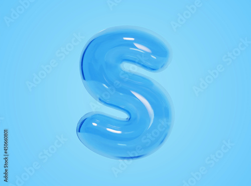 3d transparent S letter balloon