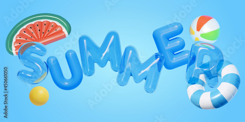 3d summer balloon elements