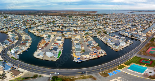 Aerial view of Beach Haven West.This is an unincorporated community located within Stafford Township, in Ocean County, New Jersey, United States. photo