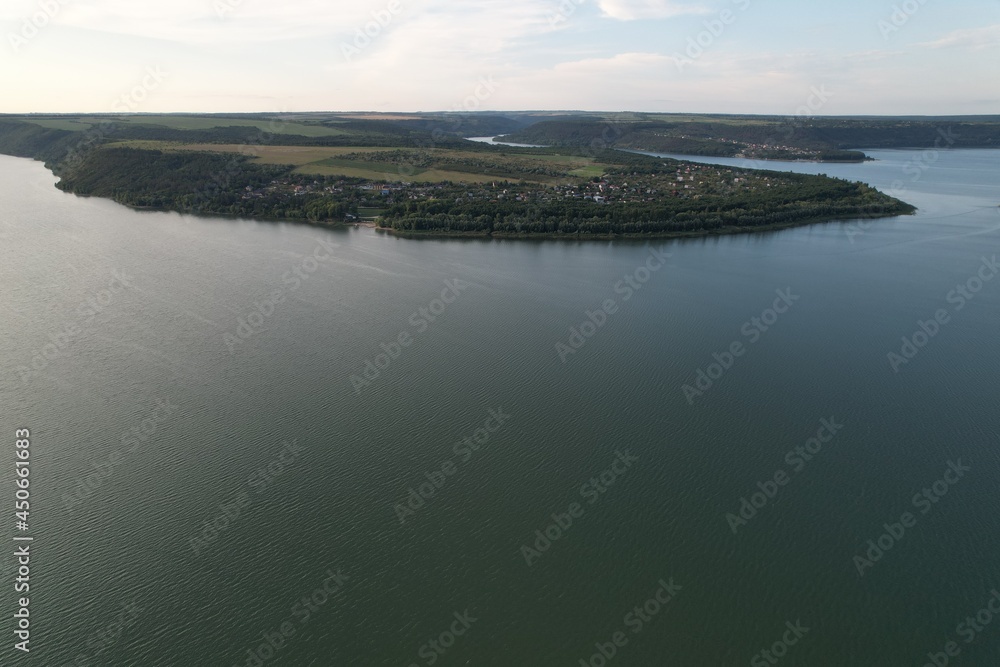 defaPanoramic view of Dnister river. Sunrise. Western Ukraine. Europe.