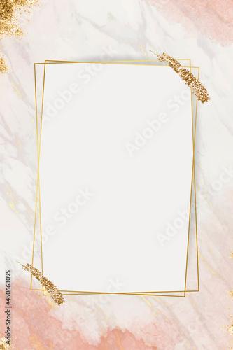 Shimmering golden frame design vector