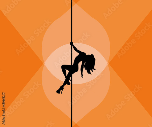 silhouette of a stripper on a pole