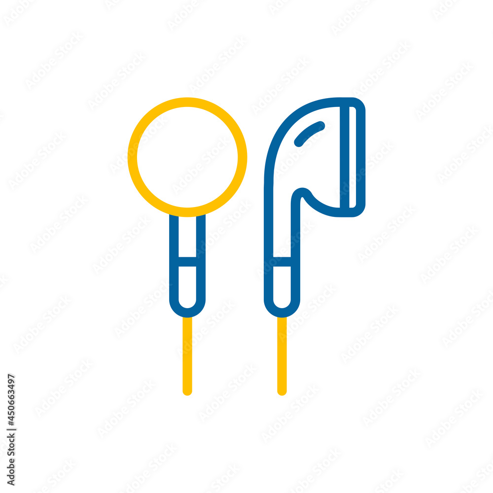 Ear-bud headphone vector flat icon Ear-bud headphone vector flat icon