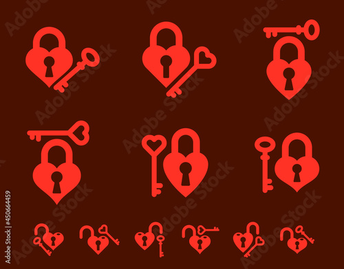 Heart shaped padlocks vecto...