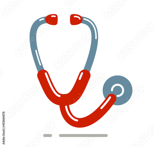 Stethoscope vector simple icon isolated over white background.