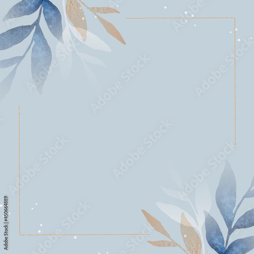 Blank leafy square frame social ads template vector