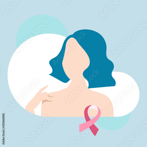 Pink ribbon for breast cancer awareness vector