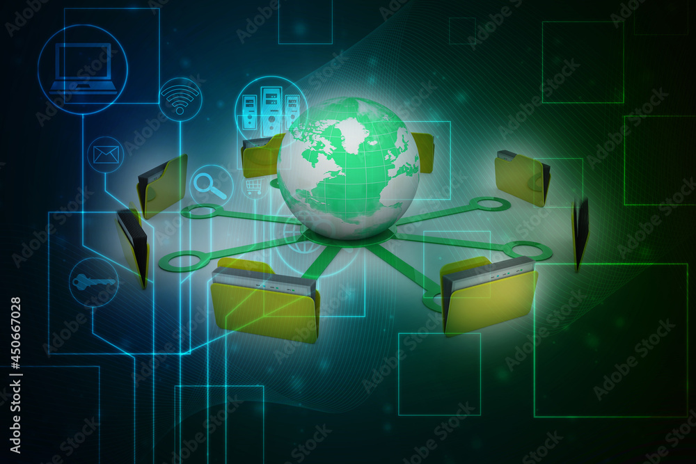 3d illustration of Data sharing concept 3d illustration of Data sharing concept