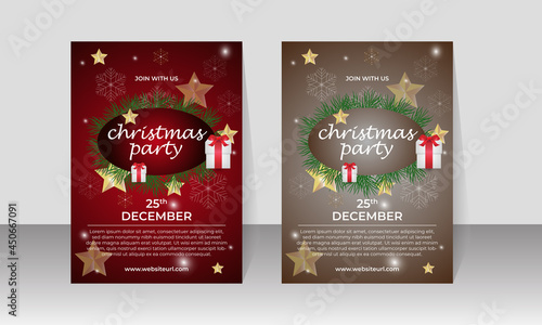 New Creative Merry Christmas Flyer Design, X-mas Flyer Template, Christmas Invitation Flyer Template with Image