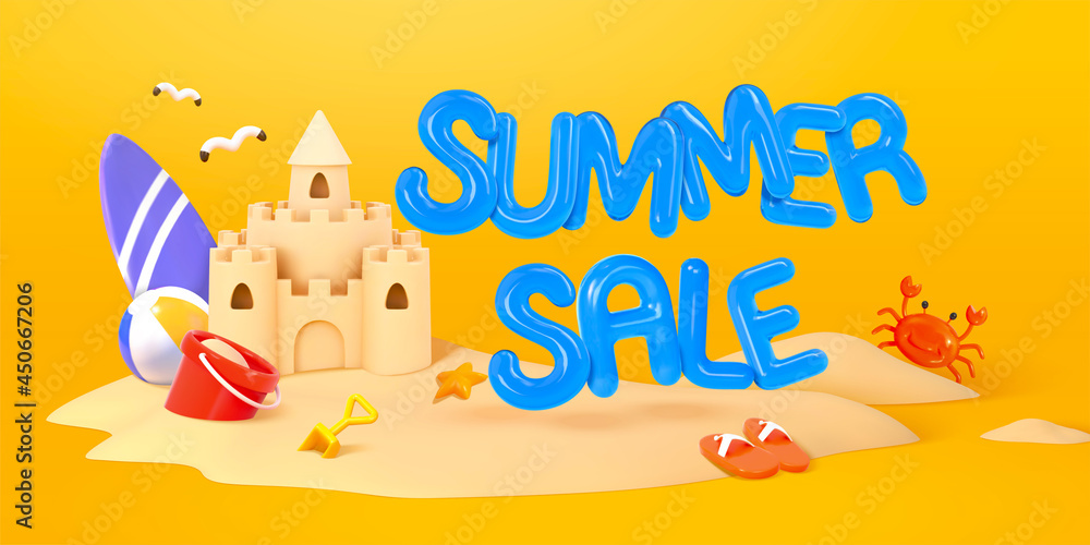 3d summer sale banner 3d summer sale banner