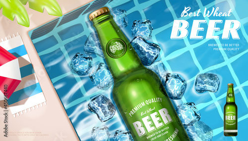 3d wheat beer banner ad