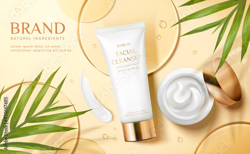 3d face cream cosmetic ad