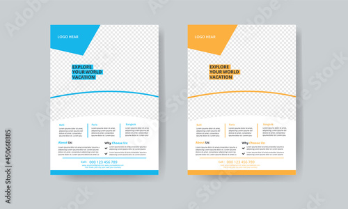 travel flyer. tour and travel flyer Template with two color