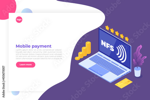 NFS - Network File System isometric. Vector illustration.