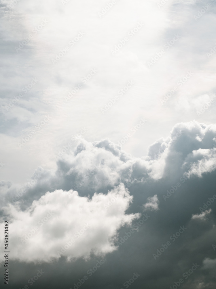 White dramatic clouds on a sunny day White dramatic clouds on a sunny day