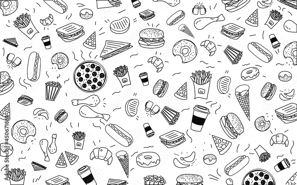 Vector of the fast food icons Vector of the fast food icons