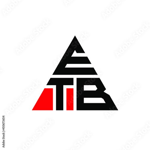 ETB triangle letter logo design with triangle shape. ETB triangle logo design monogram. ETB triangle vector logo template with red color. ETB triangular logo Simple, Elegant, and Luxurious Logo. ETB 