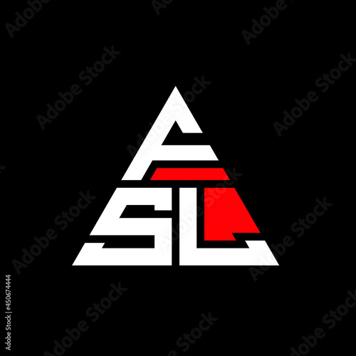 FSL triangle letter logo design with triangle shape. FSL triangle logo design monogram. FSL triangle vector logo template with red color. FSL triangular logo Simple, Elegant, and Luxurious Logo. FSL  photo