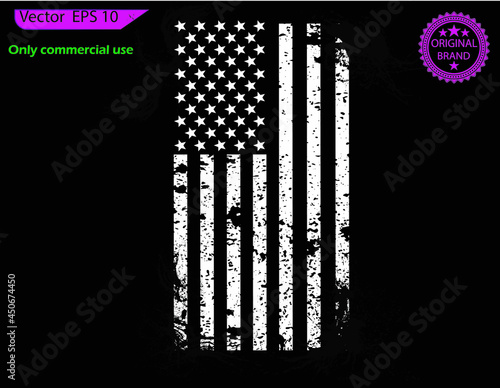 White USA Flag. Distressed American flag with splash elements, patriot, military flag Distressed American flags set, eps10, transparent background, high resolution, Only commercial use