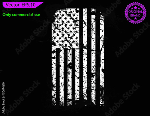 White USA Flag. Distressed American flag with splash elements, patriot, military flag Distressed American flags set, eps10, transparent background, high resolution, Only commercial use