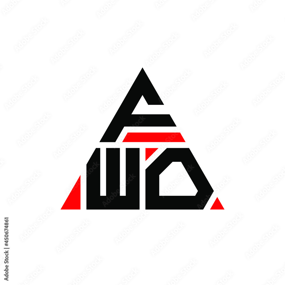 FWO triangle letter logo design with triangle shape. FWO triangle logo ...
