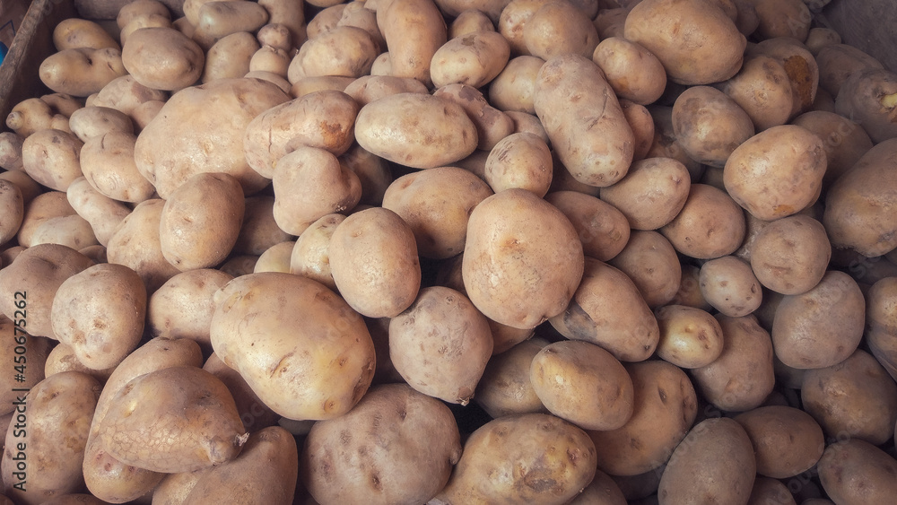 Close up of a pile of potatoes Close up of a pile of potatoes
