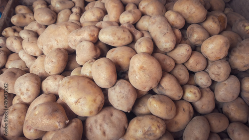 Close up of a pile of potatoes