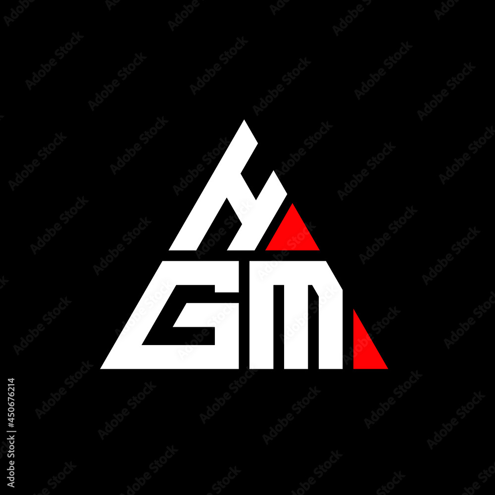 HGM triangle letter logo design with triangle shape. HGM triangle logo ...