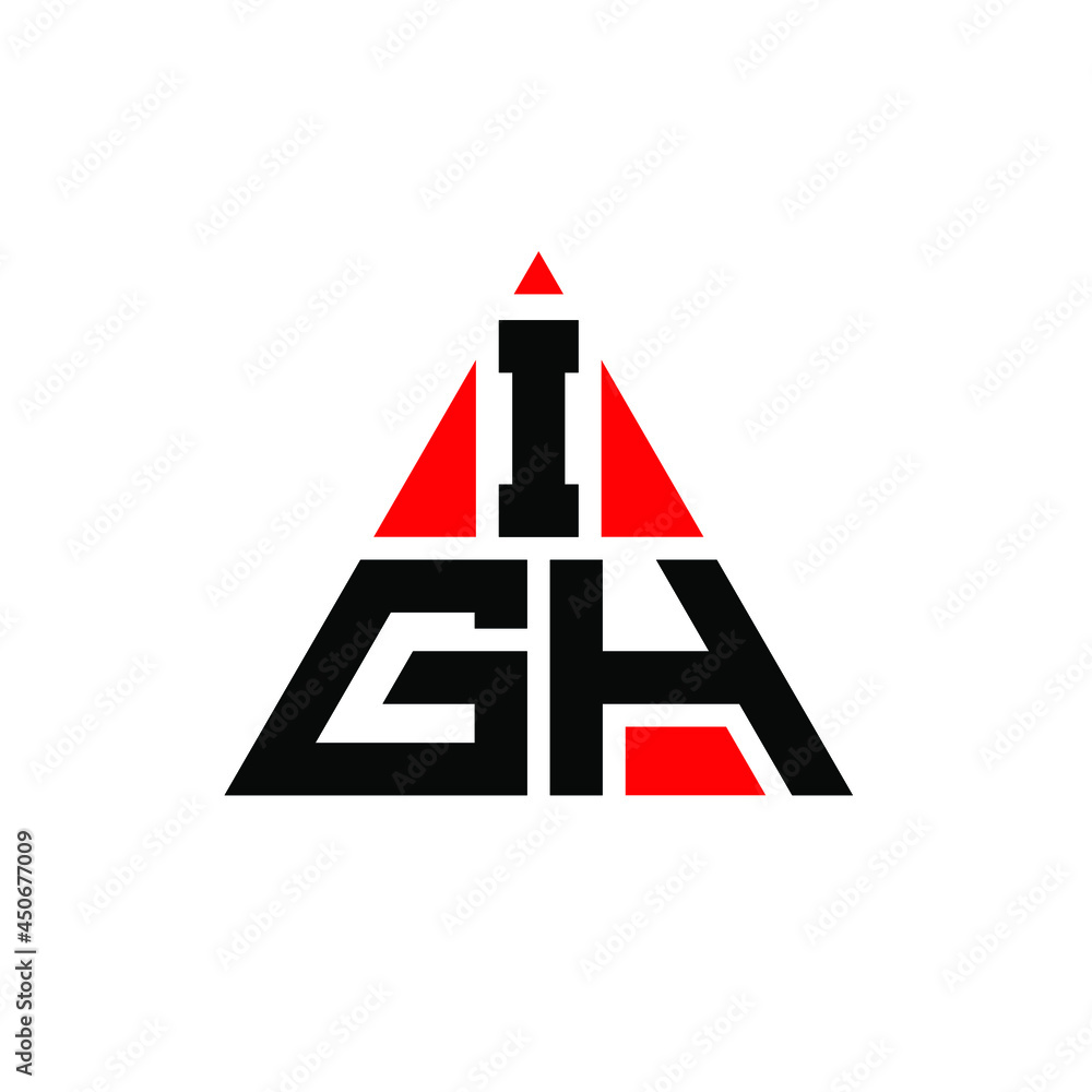 IGH Triangle Letter Logo Design With Triangle Shape IGH Triangle Logo