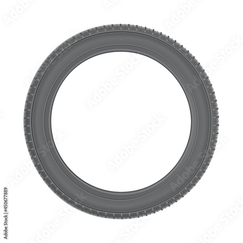 Car tire. Blank for texts and logos. Vector illustration. Isolated white background.