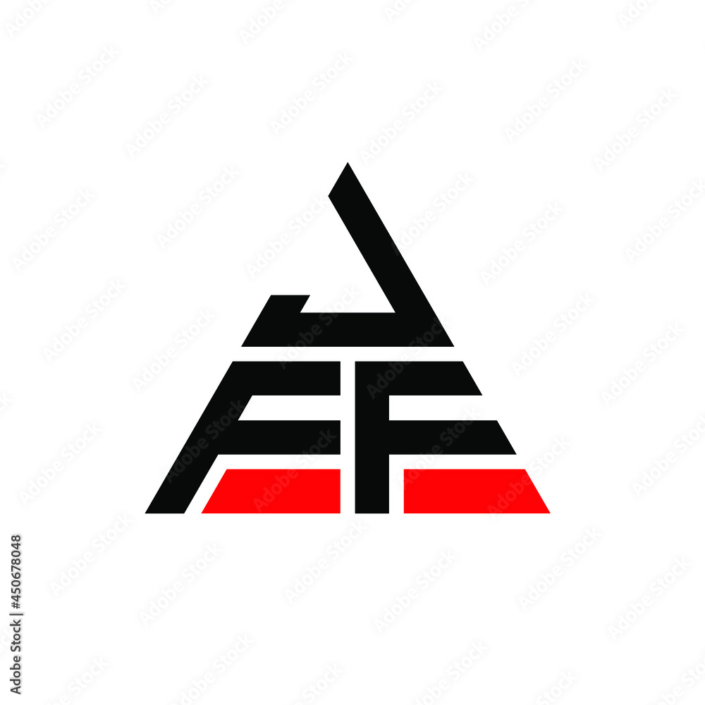 JFF triangle letter logo design with triangle shape. JFF triangle logo design monogram. JFF triangle vector logo template with red color. JFF triangular logo Simple, Elegant, and Luxurious Logo. JFF 