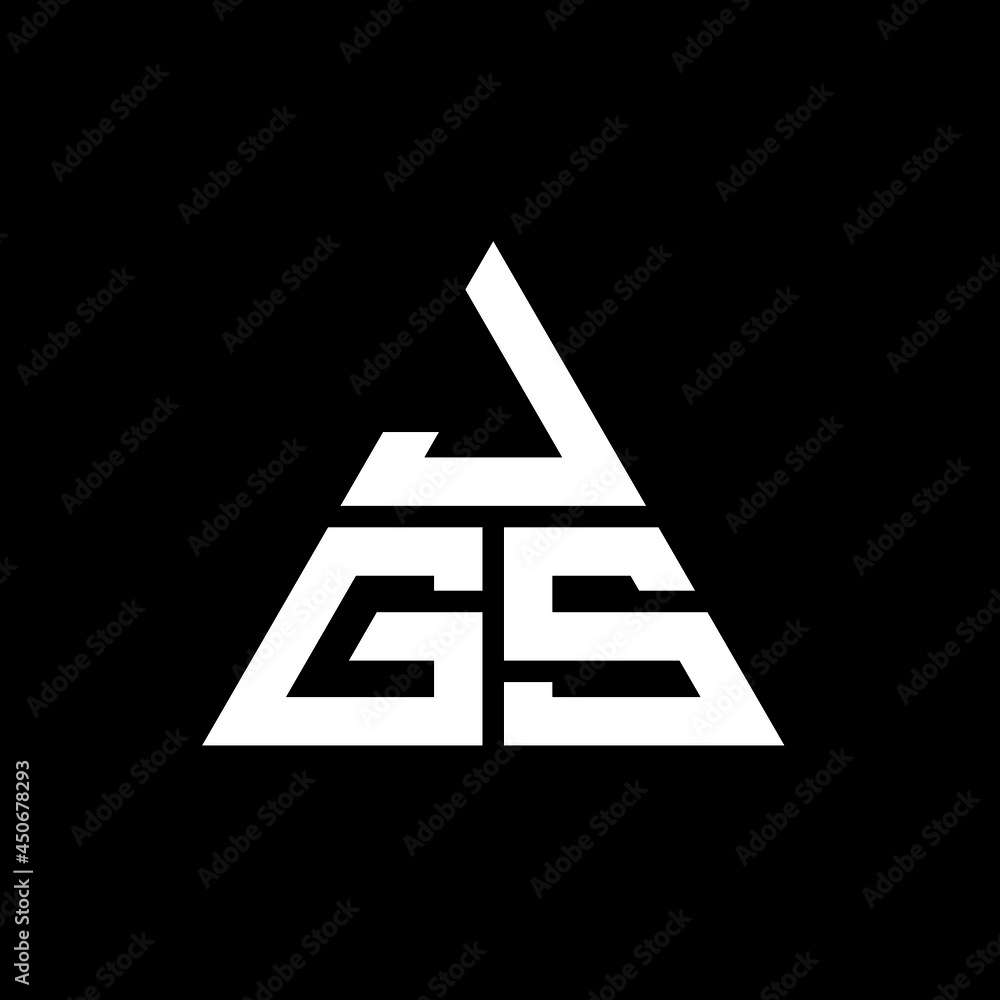 JGS triangle letter logo design with triangle shape. JGS triangle logo design monogram. JGS triangle vector logo template with red color. JGS triangular logo Simple, Elegant, and Luxurious Logo. JGS 