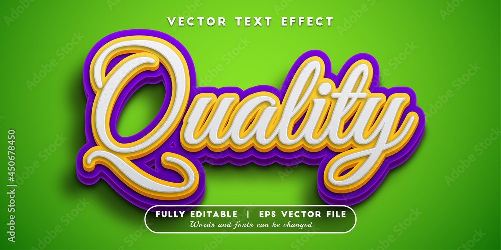 Text effects 3d quality, editable text style