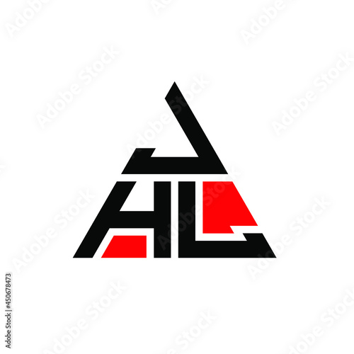 JHL triangle letter logo design with triangle shape. JHL triangle logo design monogram. JHL triangle vector logo template with red color. JHL triangular logo Simple, Elegant, and Luxurious Logo. JHL 