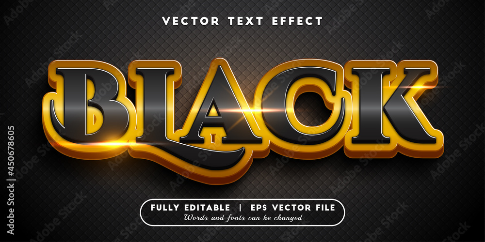 Text effects 3d black gold, editable text style Text effects 3d black gold, editable text style