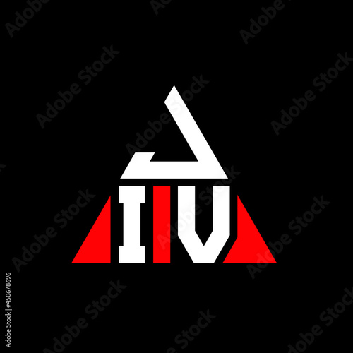 JIV triangle letter logo design with triangle shape. JIV triangle logo design monogram. JIV triangle vector logo template with red color. JIV triangular logo Simple, Elegant, and Luxurious Logo. JIV 