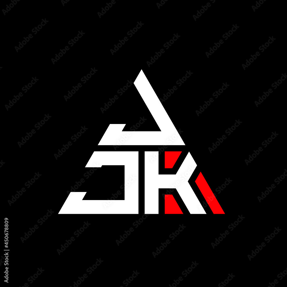 JJK triangle letter logo design with triangle shape. JJK triangle logo